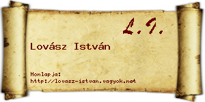 Lovász István névjegykártya